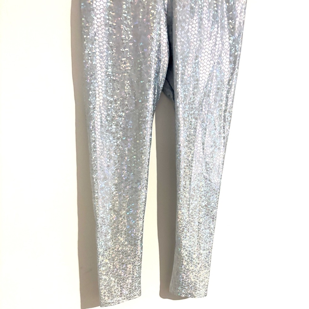 Emily Hsu Designs Silver Holographic High-Waist Leggings - Picture 6 of 12